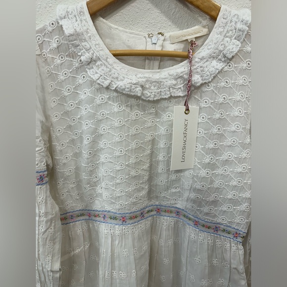 LoveShackFancy BNWT Jullian Mini Dress in White Broderie Anglaise- Size US 4 - Picture 11 of 16